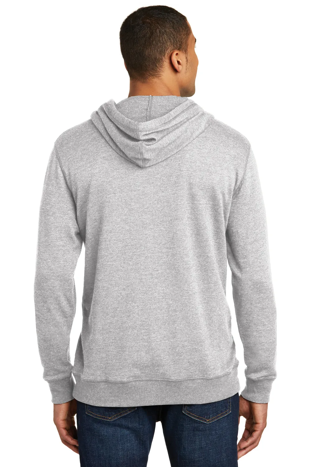 District Mens Fleece Hooded Sweatshirt Hoodie w/ Pouch Pocket - Heather Grey