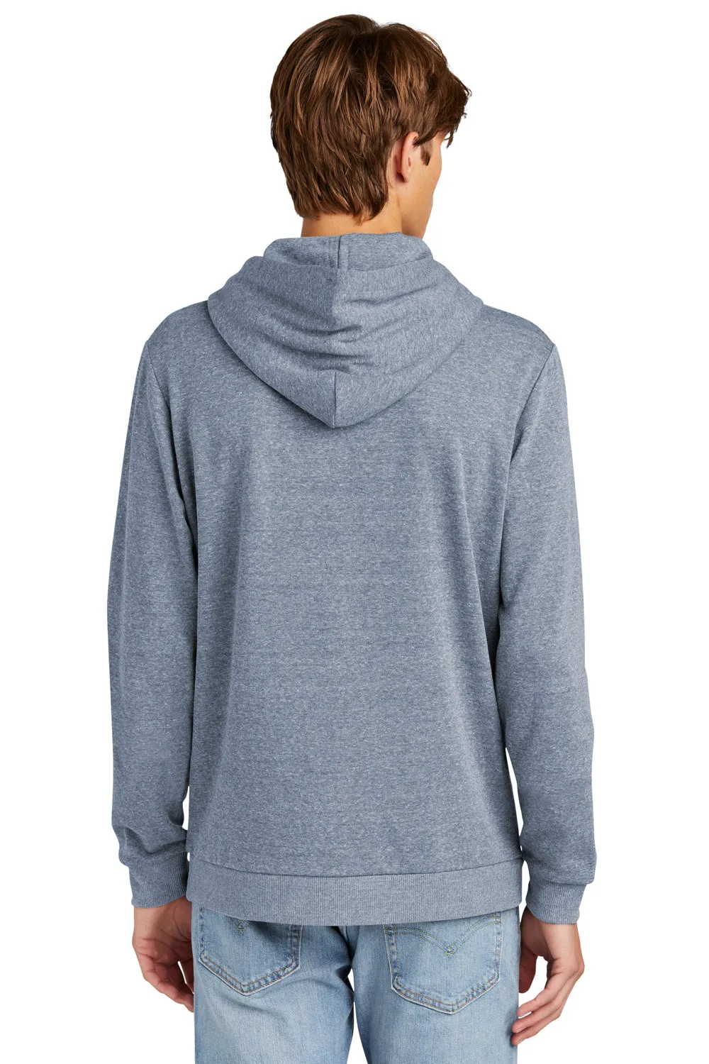 District Mens Perfect Tri Fleece Hooded Sweatshirt Hoodie w/ Pouch Pocket - Navy Blue Frost