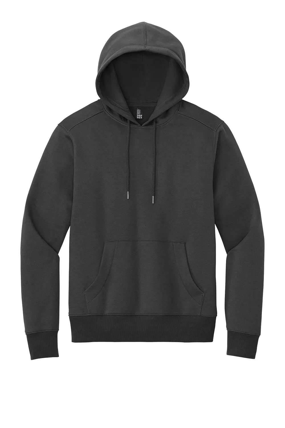 District Mens Perfect Weight Fleece Hooded Sweatshirt Hoodie w/ Pouch Pocket - Charcoal Grey