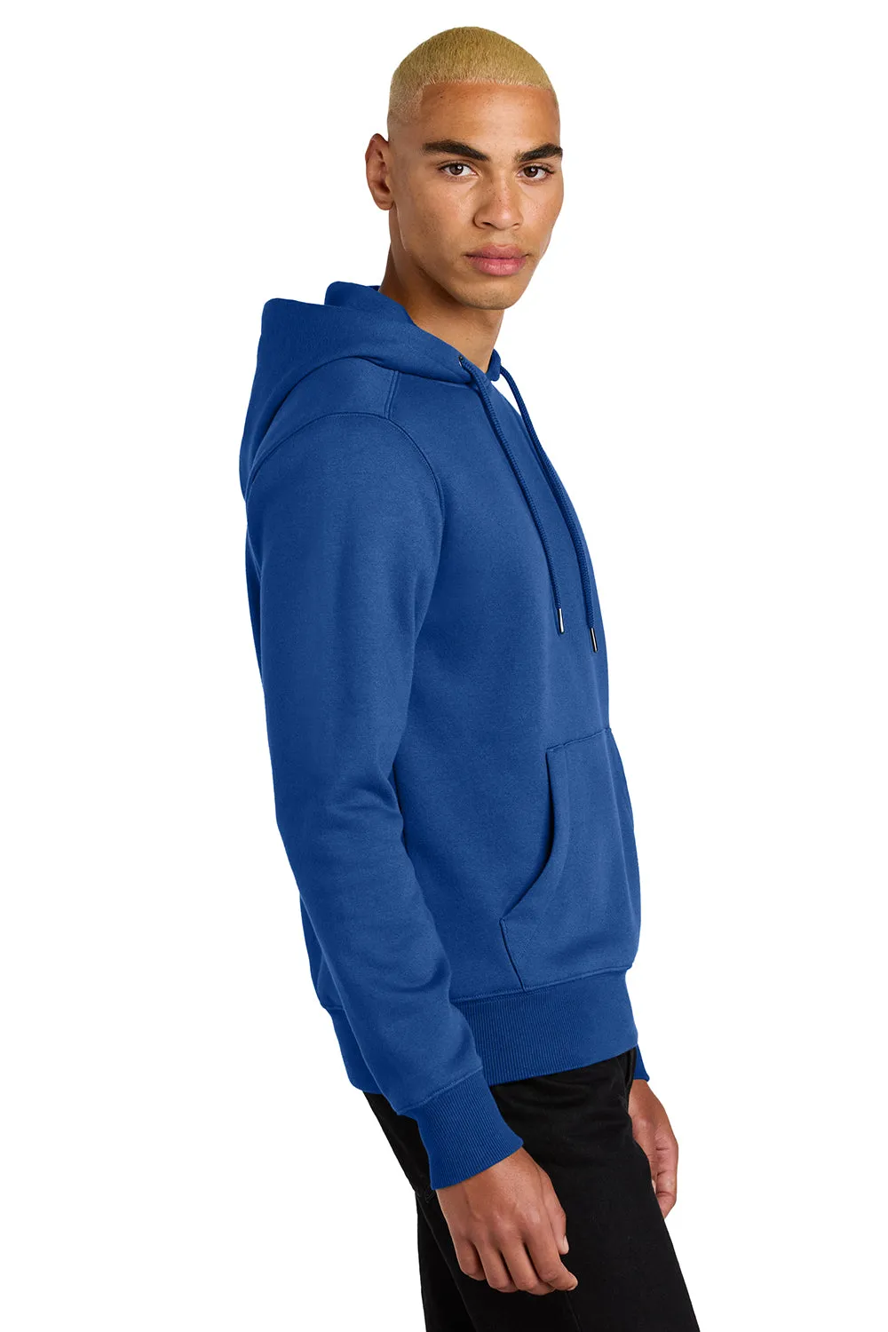 District Mens Perfect Weight Fleece Hooded Sweatshirt Hoodie w/ Pouch Pocket - Deep Royal Blue