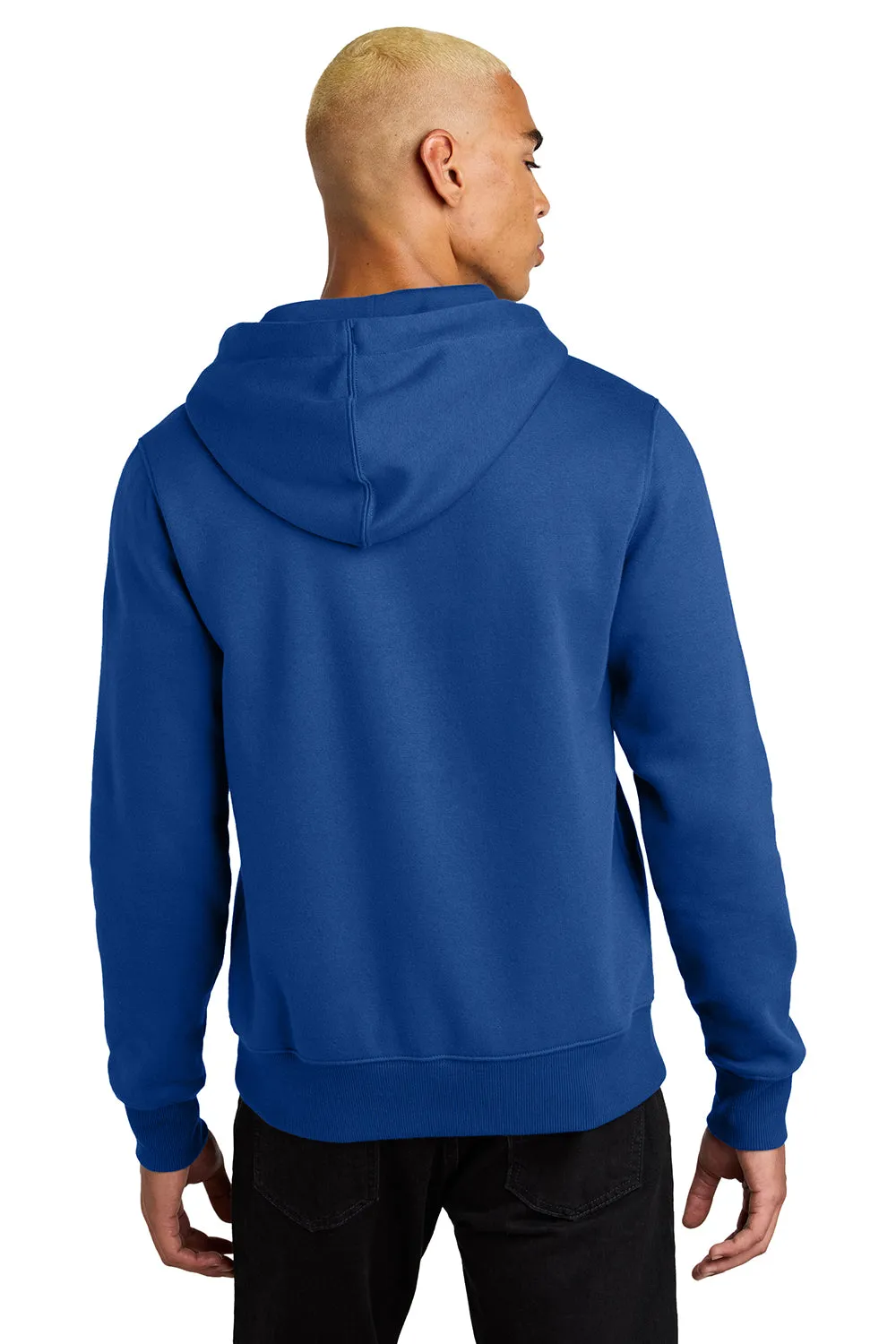 District Mens Perfect Weight Fleece Hooded Sweatshirt Hoodie w/ Pouch Pocket - Deep Royal Blue
