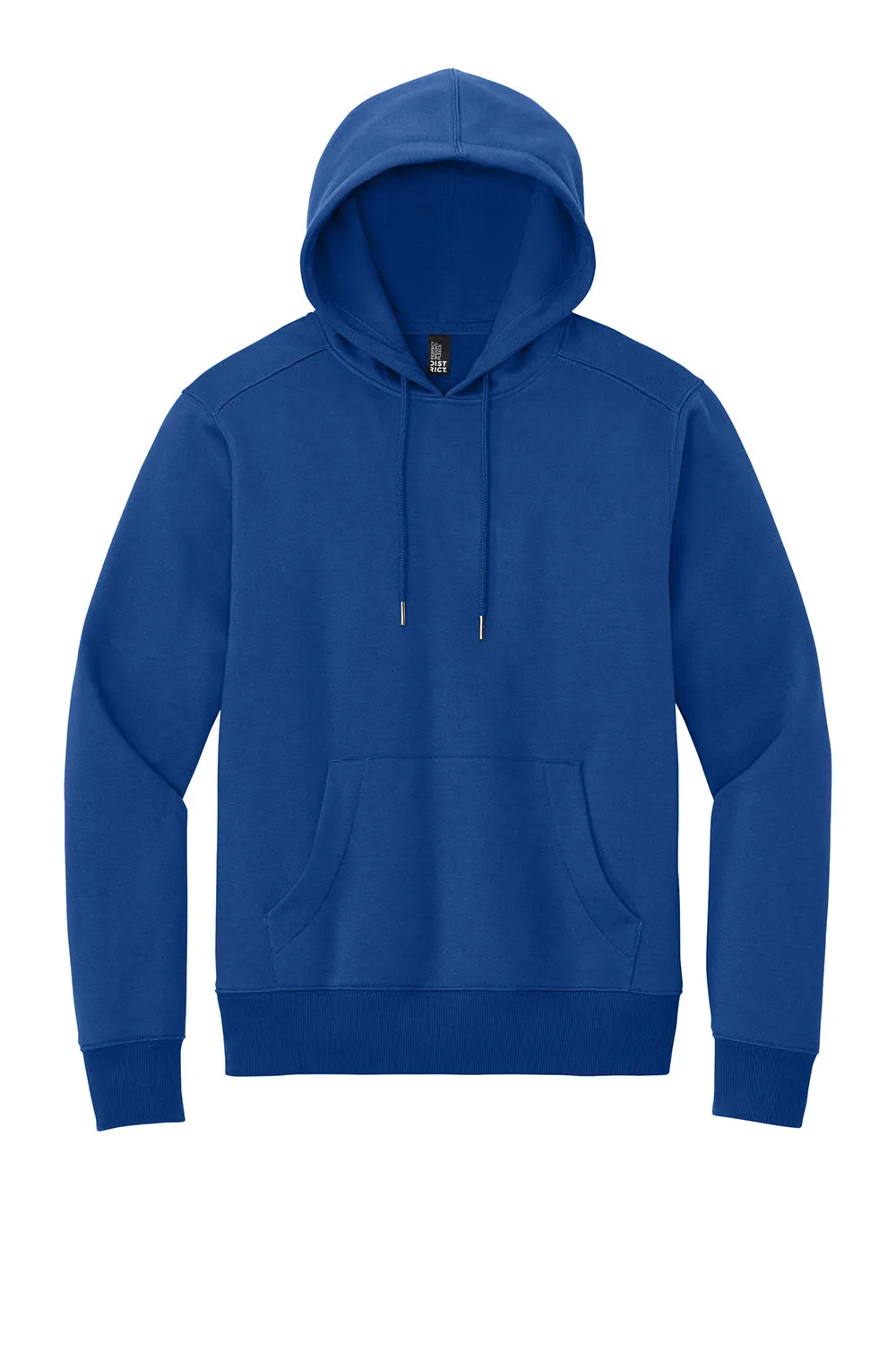 District Mens Perfect Weight Fleece Hooded Sweatshirt Hoodie w/ Pouch Pocket - Deep Royal Blue