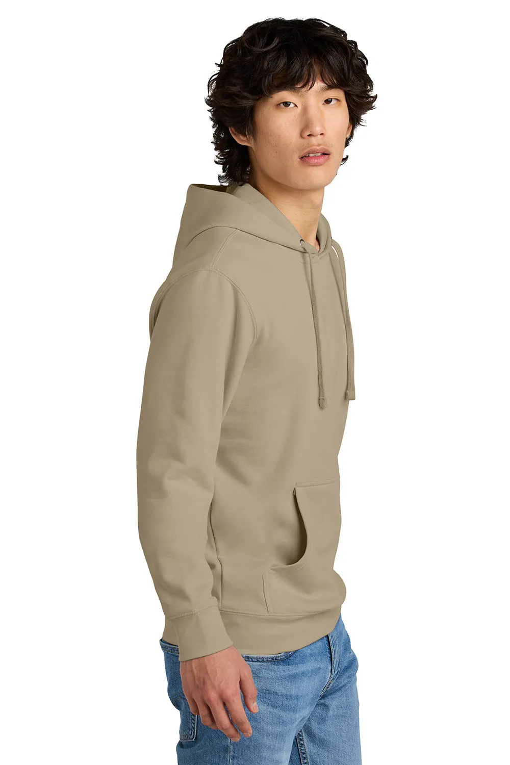District Mens Very Important Fleece Hooded Sweatshirt Hoodie w/ Pouch Pocket - Desert Tan