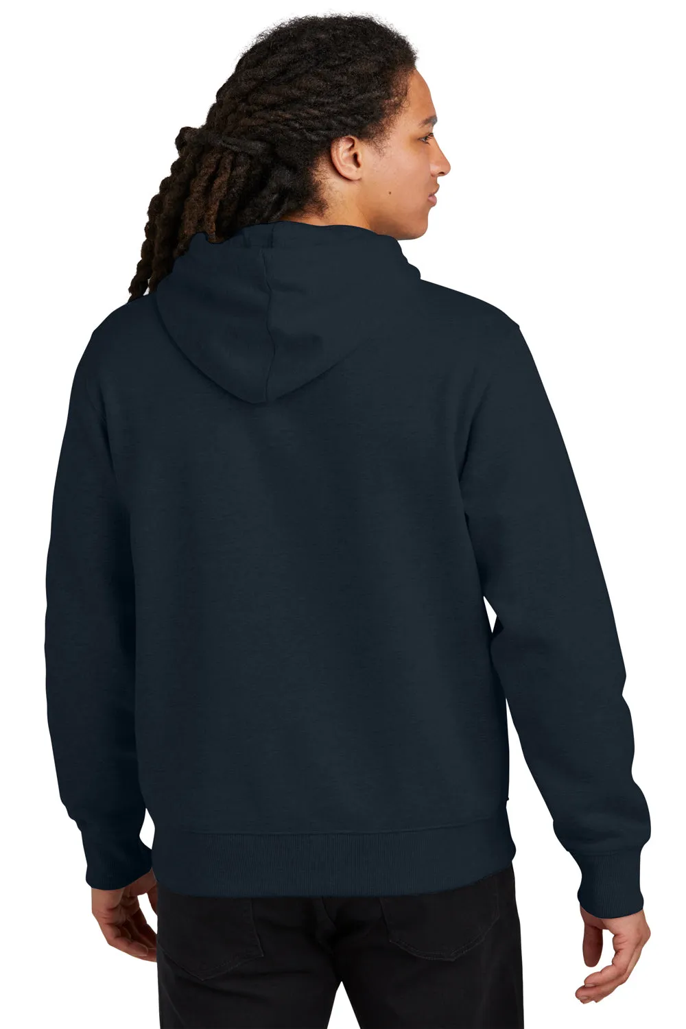 District Mens V.I.T. Heavyweight Fleece Hooded Sweatshirt Hoodie w/ Pouch Pocket - New Navy Blue