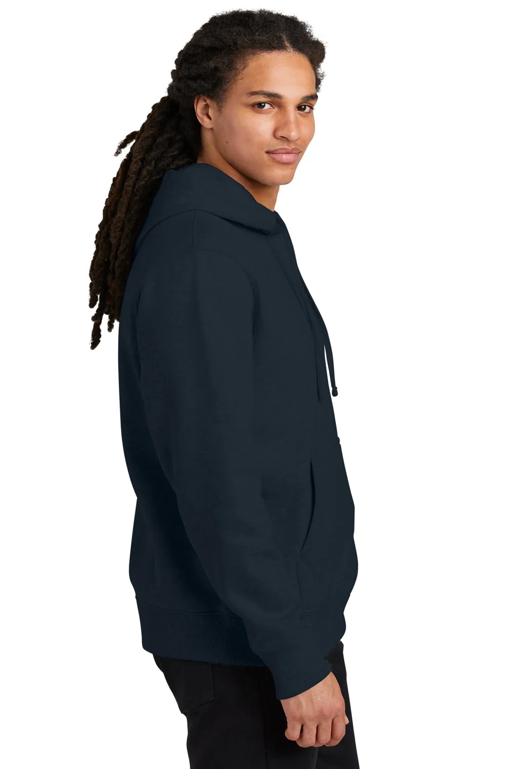 District Mens V.I.T. Heavyweight Fleece Hooded Sweatshirt Hoodie w/ Pouch Pocket - New Navy Blue