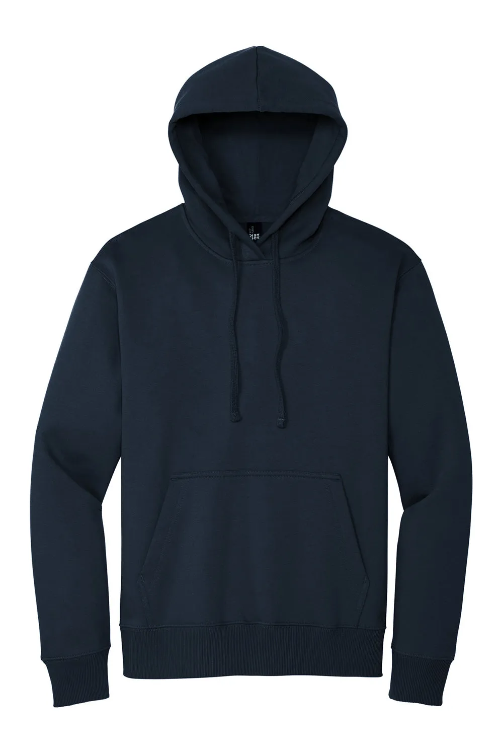 District Mens V.I.T. Heavyweight Fleece Hooded Sweatshirt Hoodie w/ Pouch Pocket - New Navy Blue