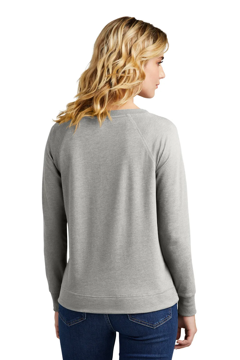 District Womens French Terry Crewneck Sweatshirt - Heather Light Grey