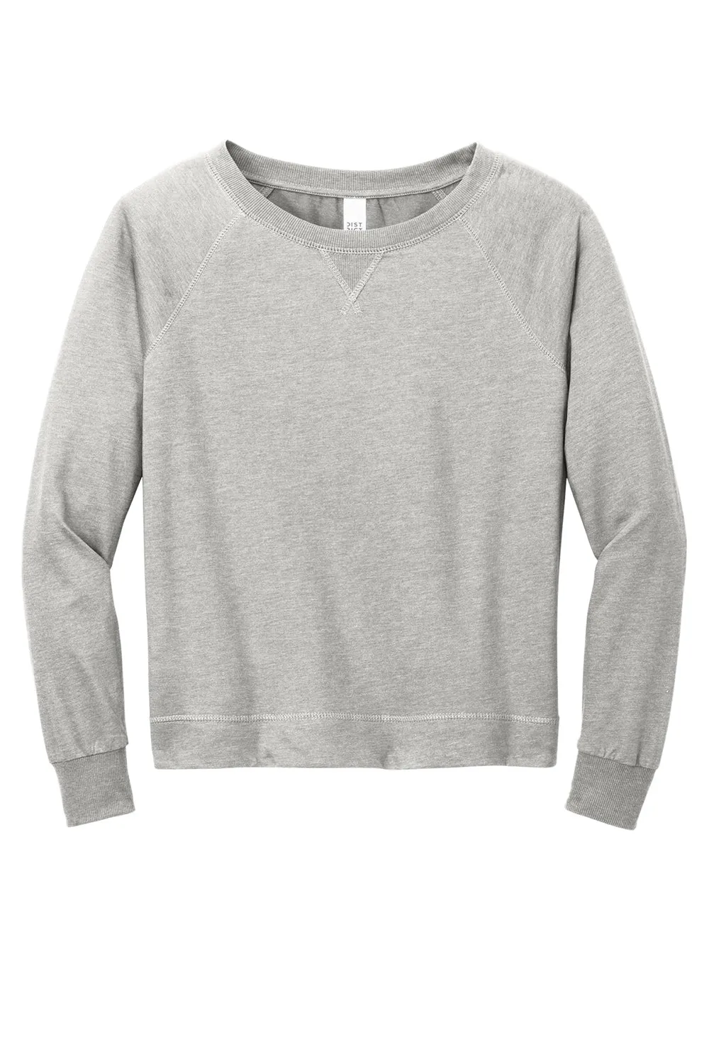 District Womens French Terry Crewneck Sweatshirt - Heather Light Grey