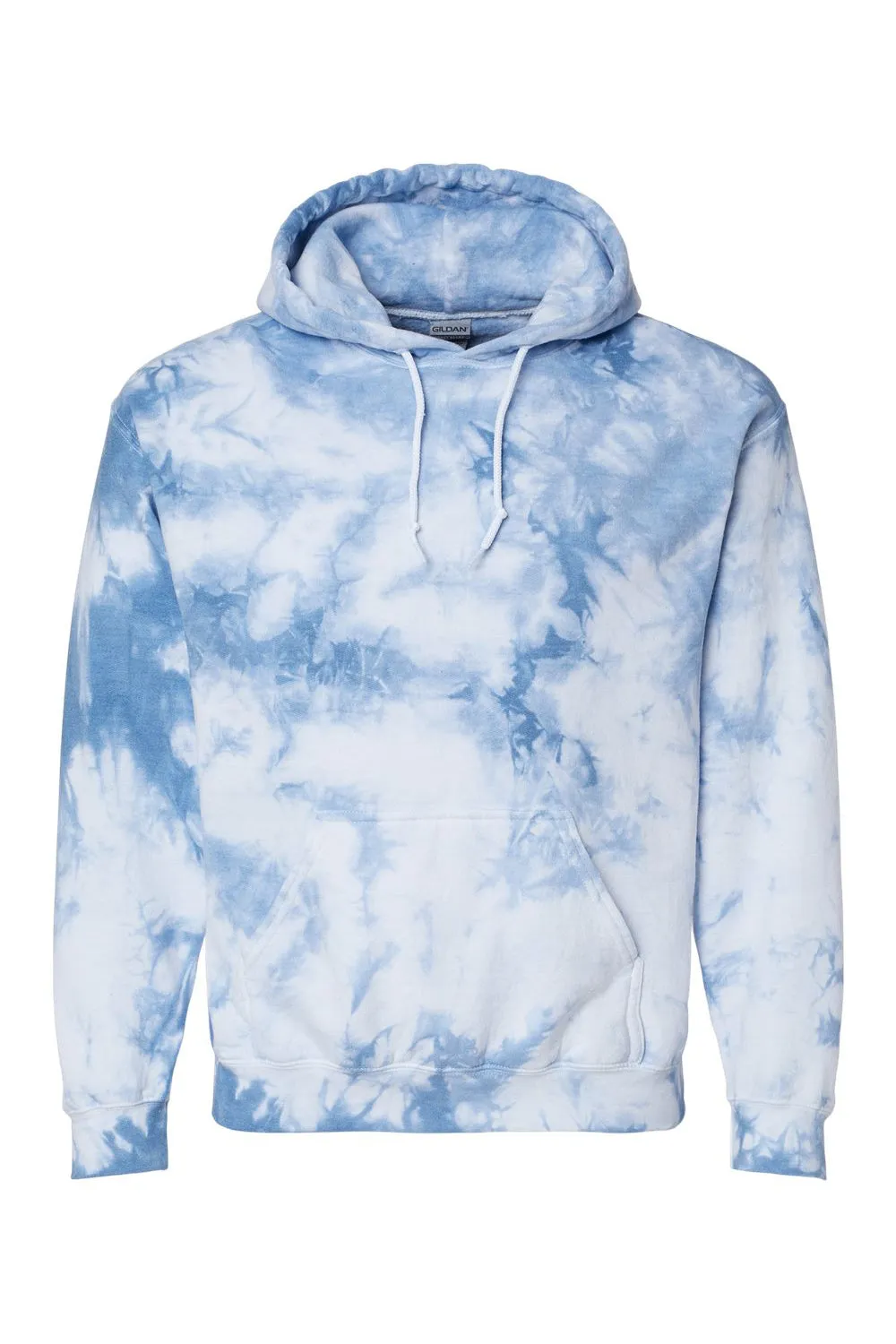 Dyenomite Mens Blended Tie Dyed Hooded Sweatshirt Hoodie w/ Pouch Pocket - Cloudy Sky Crystal
