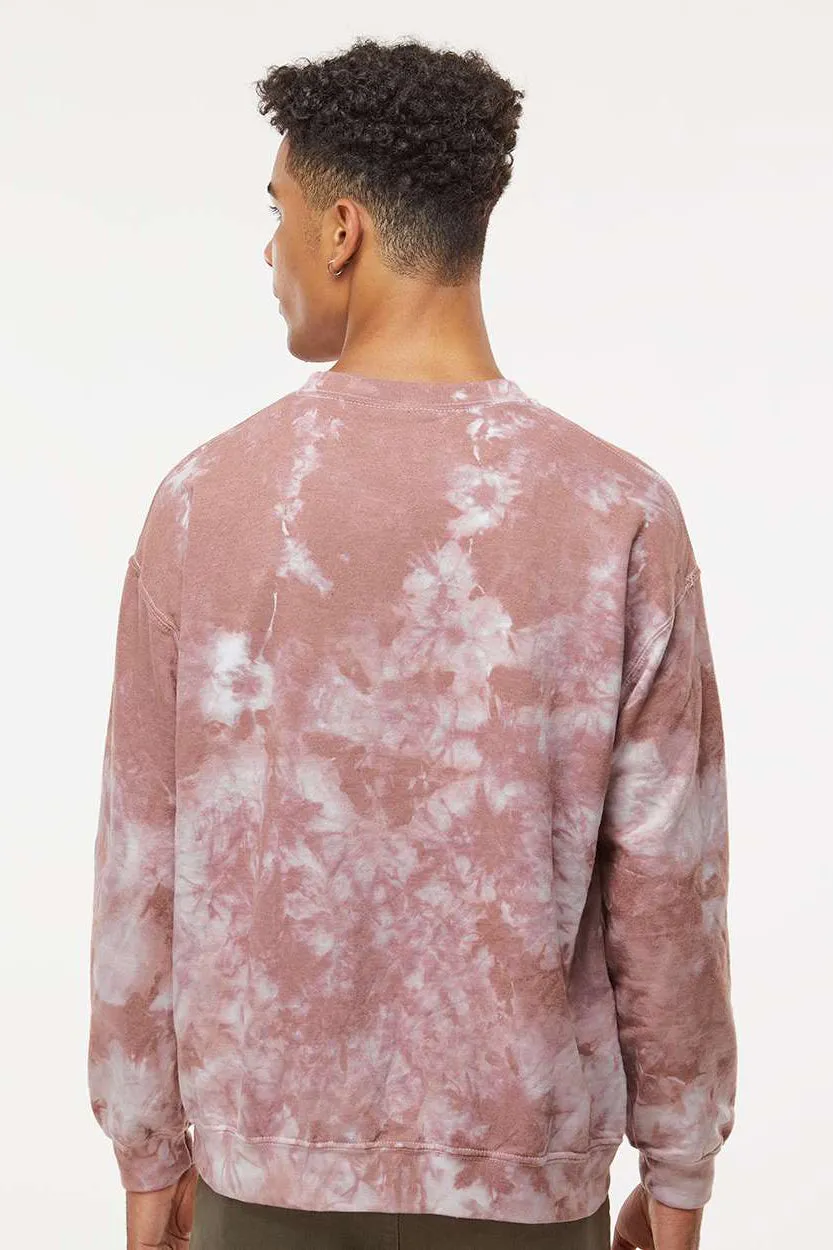 Dyenomite Mens Tie Dyed Crewneck Sweatshirt - Copper Crystal