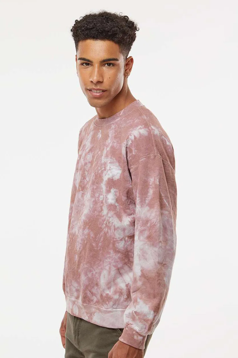 Dyenomite Mens Tie Dyed Crewneck Sweatshirt - Copper Crystal