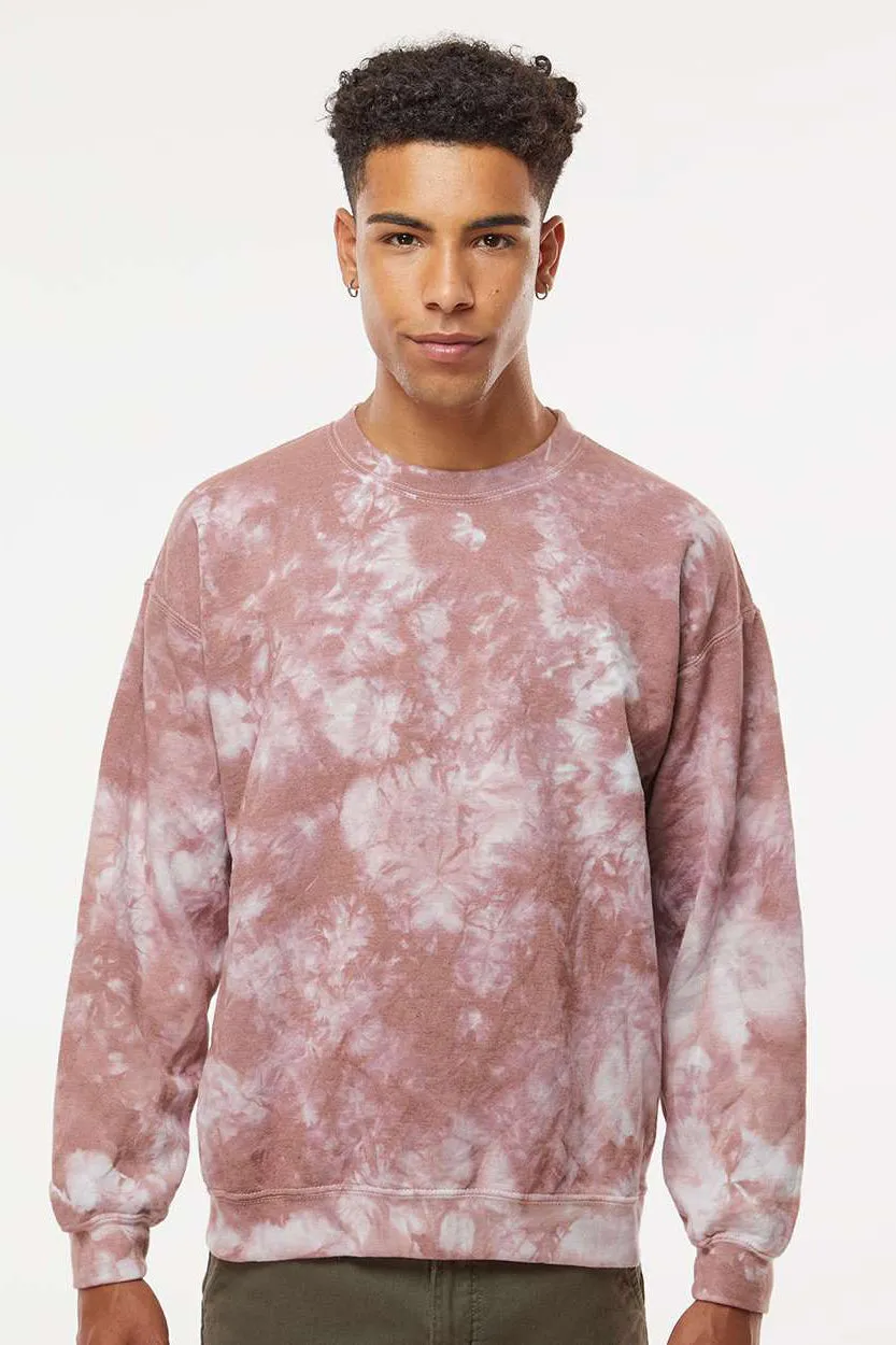 Dyenomite Mens Tie Dyed Crewneck Sweatshirt - Copper Crystal