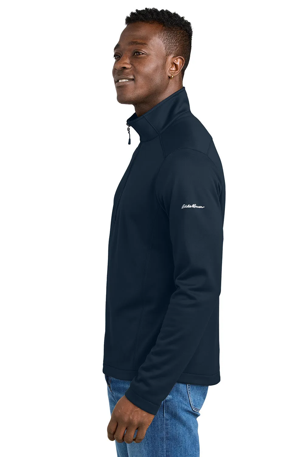Eddie Bauer Mens Smooth Fleece 1/4 Zip Sweatshirt - River Navy Blue