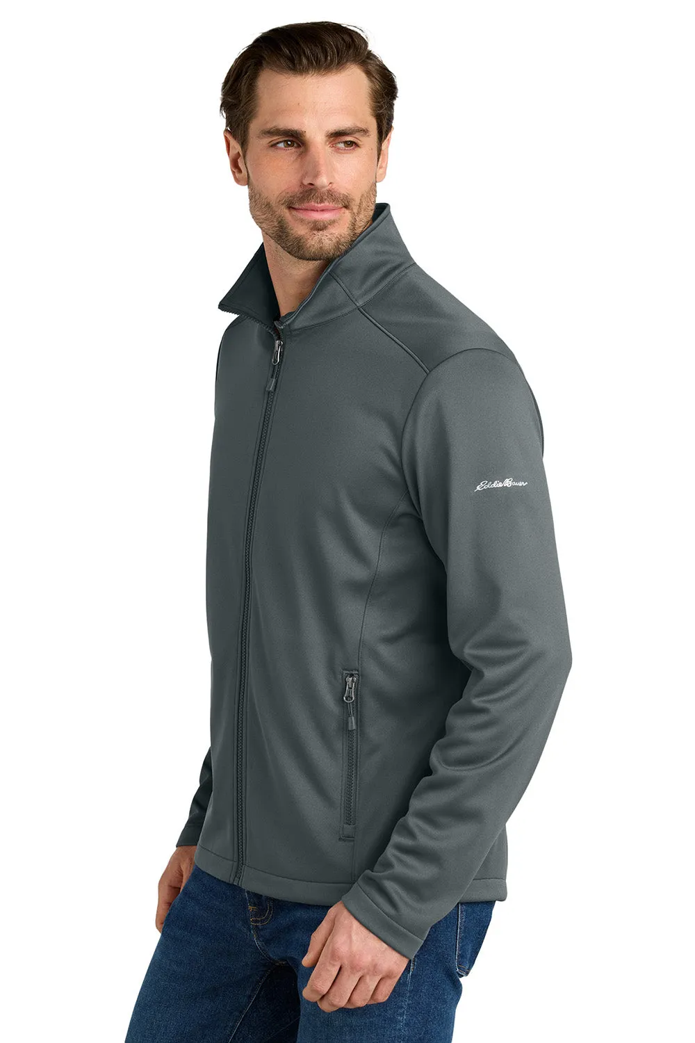 Eddie Bauer Mens Smooth Fleece Full Zip Sweatshirt w/ Pockets - Iron Gate Grey