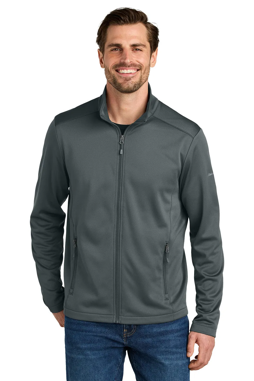 Eddie Bauer Mens Smooth Fleece Full Zip Sweatshirt w/ Pockets - Iron Gate Grey