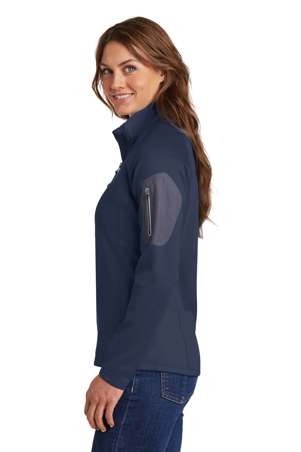 Eddie Bauer Womens Performance Fleece 1/4 Zip Sweatshirt w/ Pocket - River Navy Blue