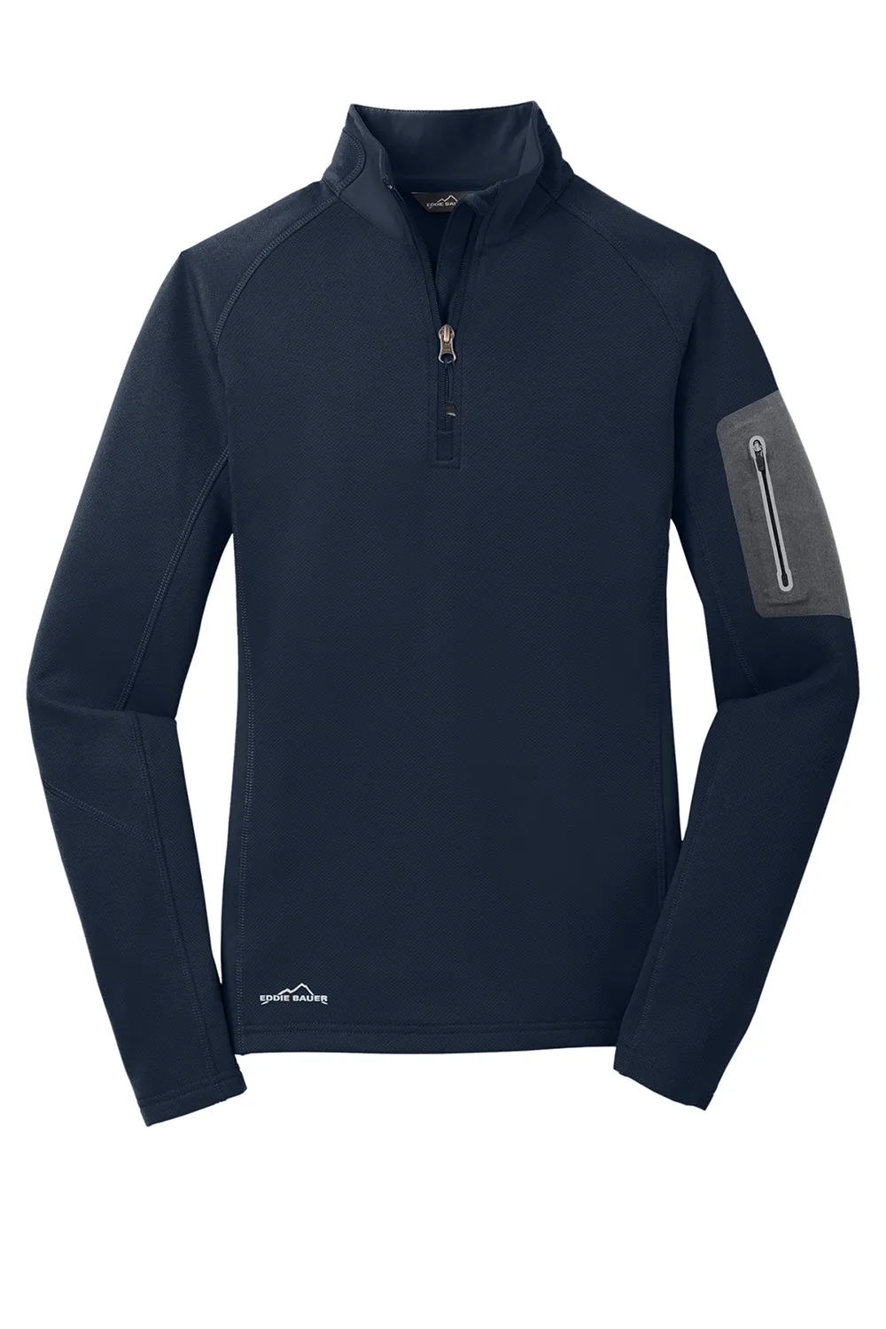 Eddie Bauer Womens Performance Fleece 1/4 Zip Sweatshirt w/ Pocket - River Navy Blue