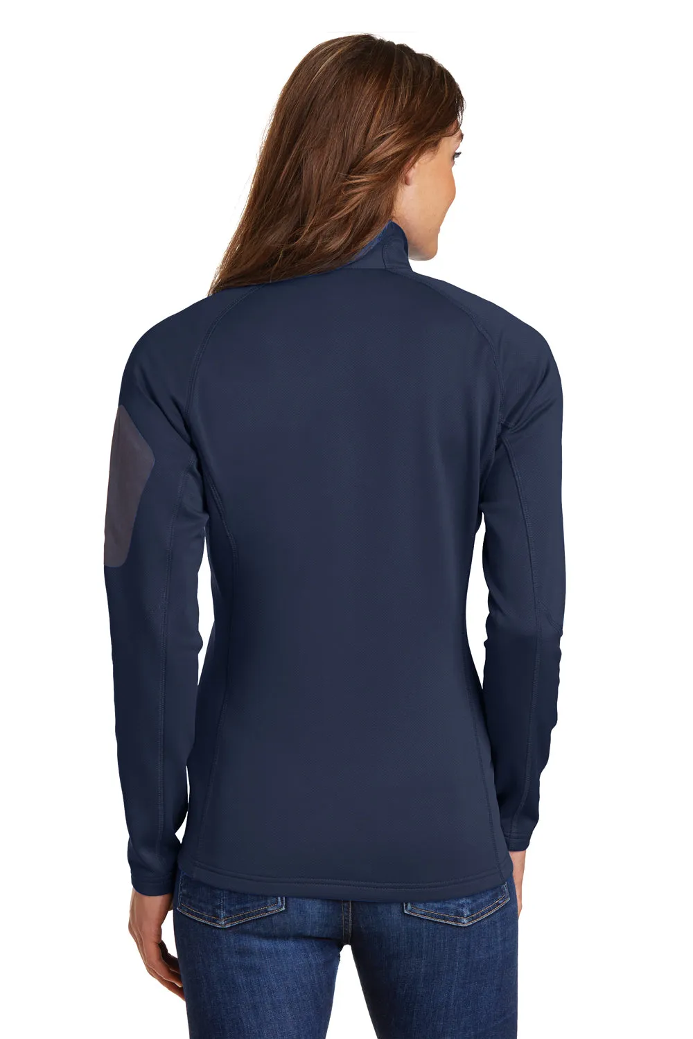 Eddie Bauer Womens Performance Fleece 1/4 Zip Sweatshirt w/ Pocket - River Navy Blue