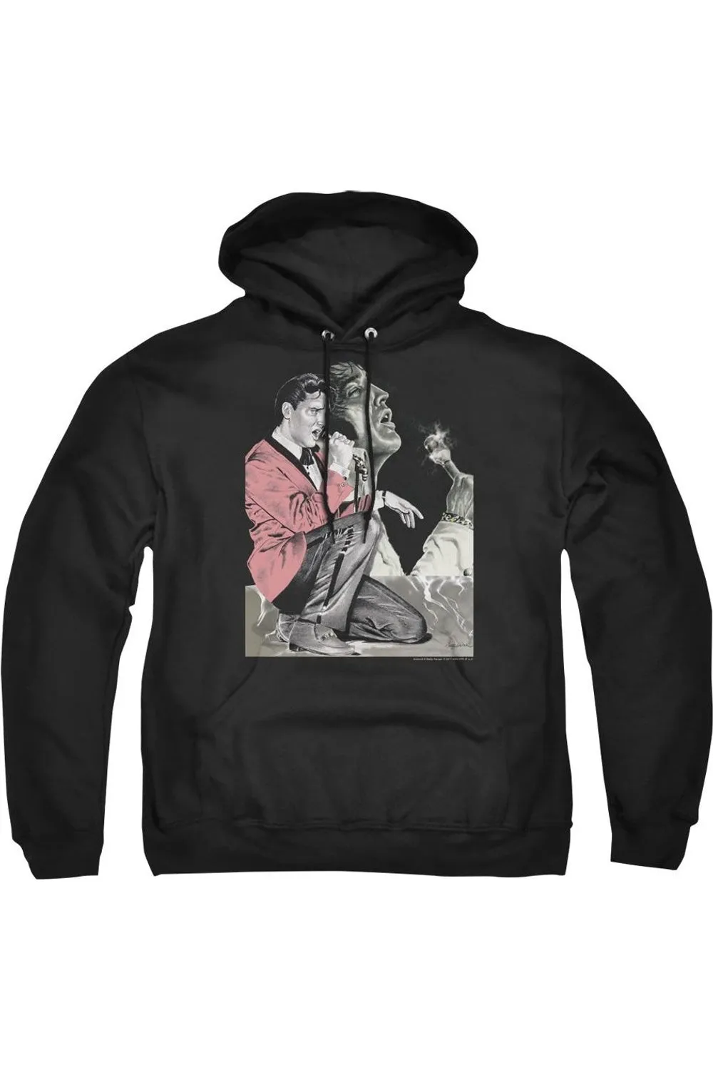Elvis Presley Rock N Rollong Sleevemoke Adult Pull Over Hoodie