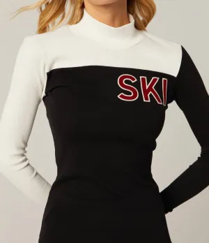 Fallon Mockneck Shirt In Black/off-White