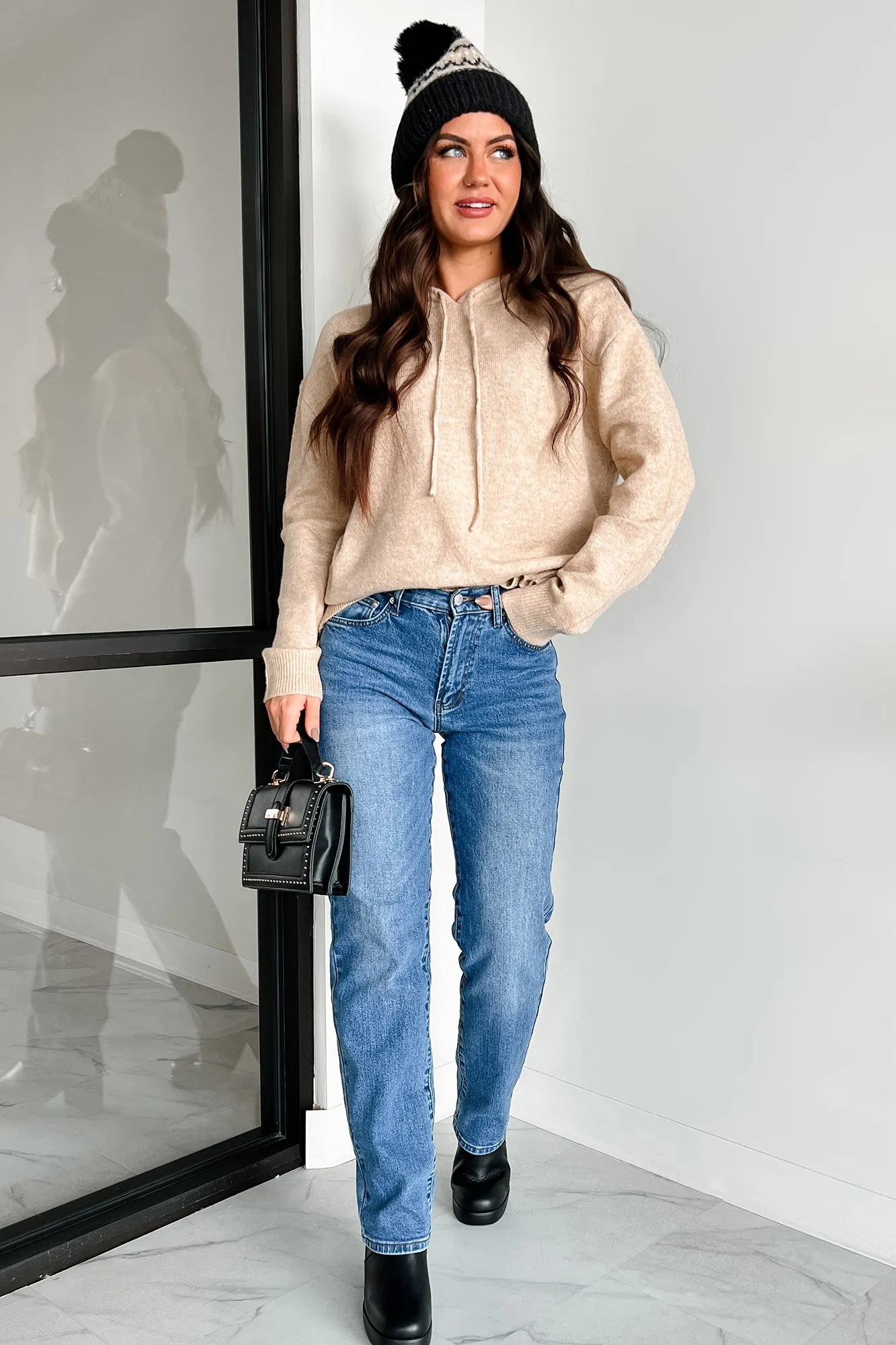 Finding My Focus Hooded Sweater (Taupe)