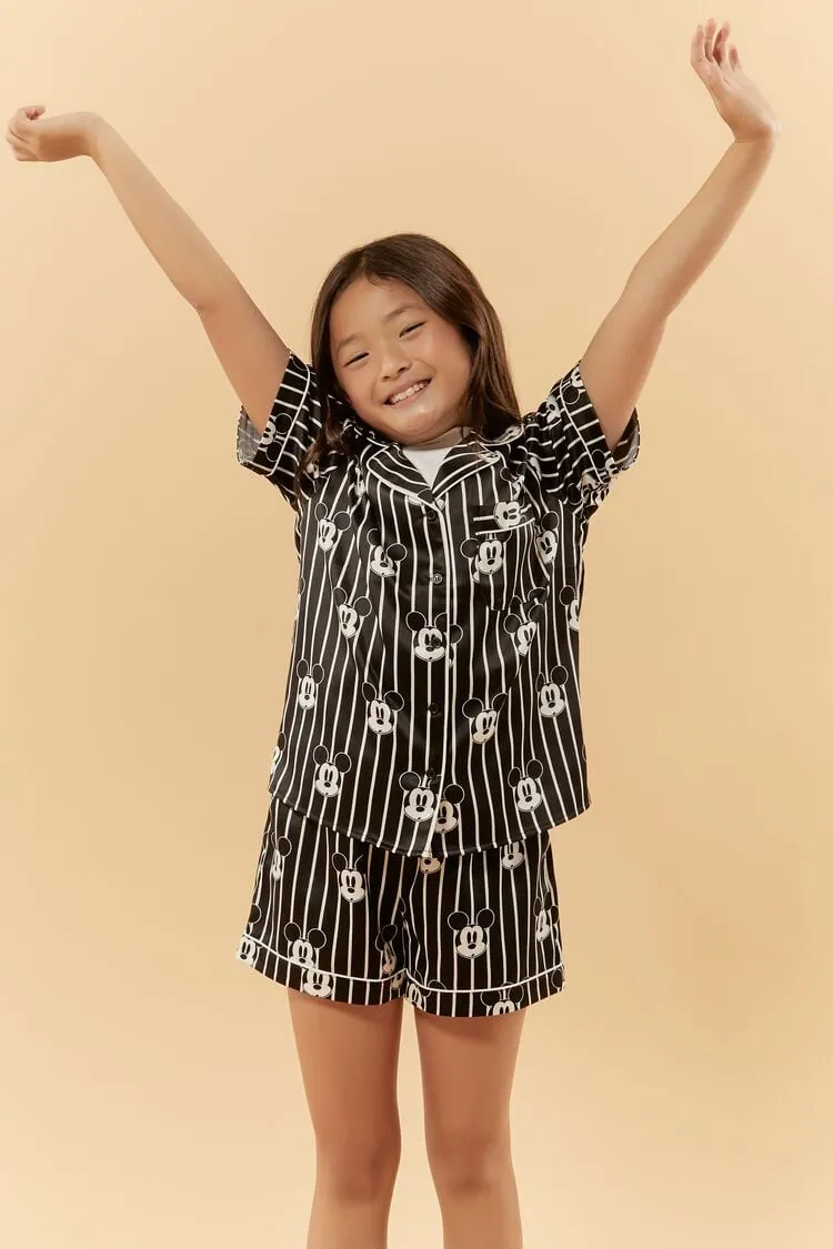 Forever 21 Girls Disney Mickey Mouse Shirt & Shorts Pajama Set (Kids) Black/Multi Forever 21