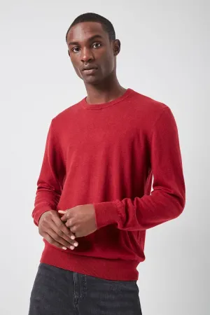 Forever 21 Knit Men's Cashmere-Blend Crew Neck Sweater Burgundy Forever 21