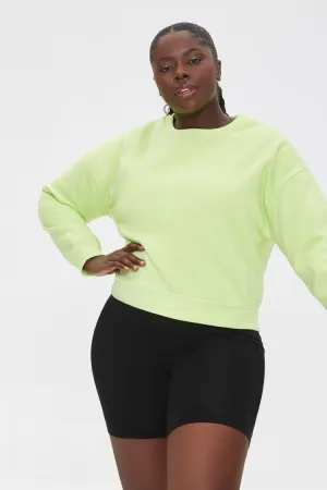 Forever 21 Plus Women's Fleece Sweatshirt Lime Forever 21