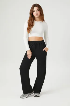 Forever 21 Women's Fleece Cotton Sweatpants Black Forever 21