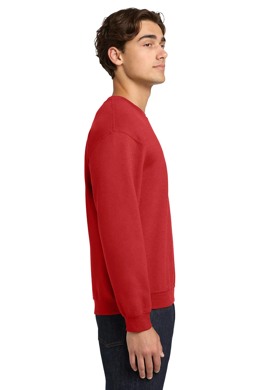 Gildan Mens Pill Resistant Fleece Crewneck Sweatshirt - Red