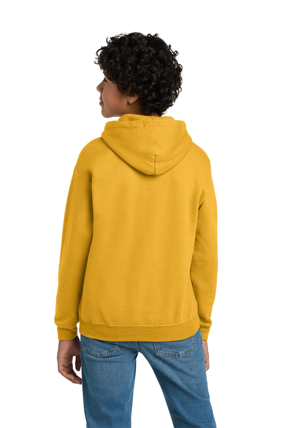 Gildan Youth Pill Resistant Hooded Sweatshirt Hoodie w/ Pouch Pocket - Gold