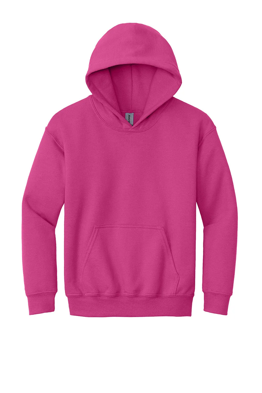 Gildan Youth Pill Resistant Hooded Sweatshirt Hoodie w/ Pouch Pocket - Heliconia Pink