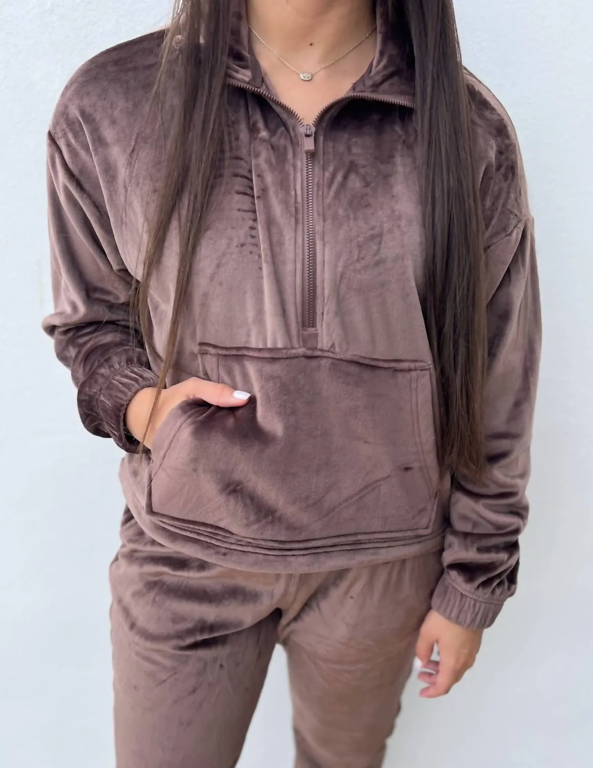 Go Out With A Bang Pullover   Jogger Set In Brown