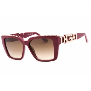 Guess Women's Sunglasses - Full Rim Shiny Bordeaux Plastic Rectangular | GU7915 69G Guess Sunglasses