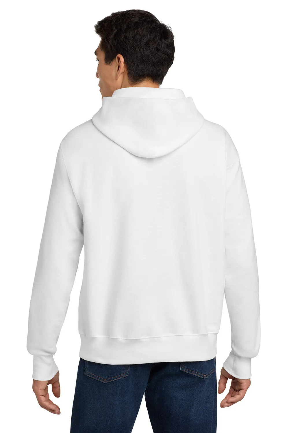 Hanes Mens Ultimate Cotton PrintPro XP Pill Resistant Hooded Sweatshirt Hoodie w/ Pouch Pocket - White