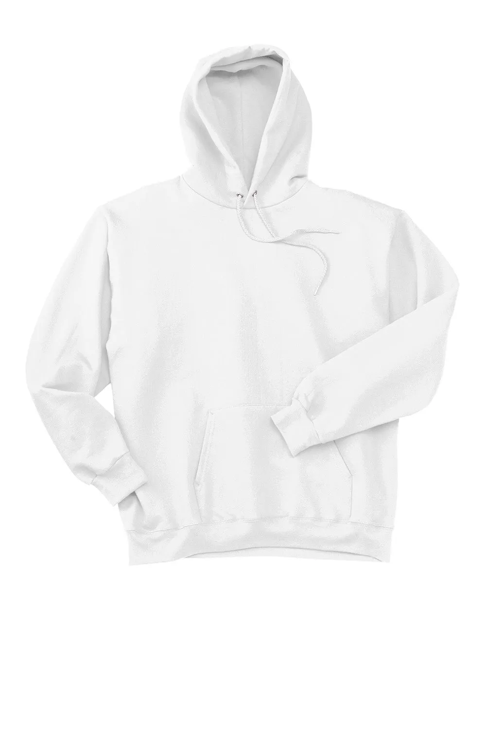 Hanes Mens Ultimate Cotton PrintPro XP Pill Resistant Hooded Sweatshirt Hoodie w/ Pouch Pocket - White