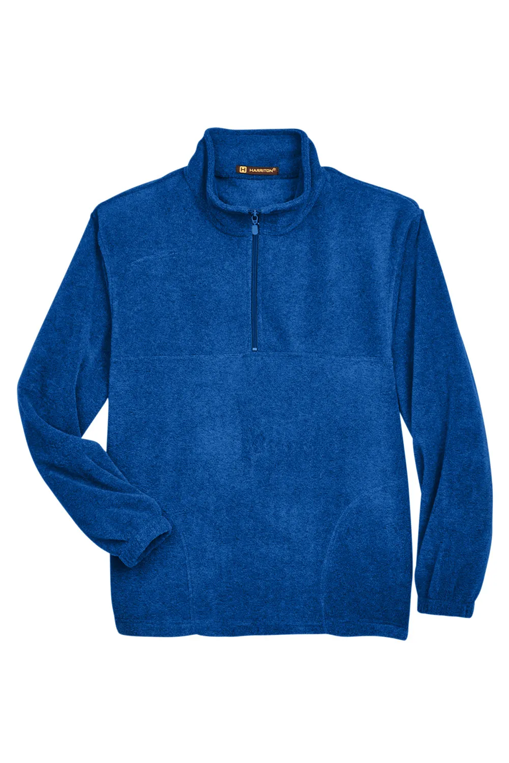 Harriton Mens Pill Resistant Fleece 1/4 Zip Sweatshirt w/ Pockets - True Royal Blue
