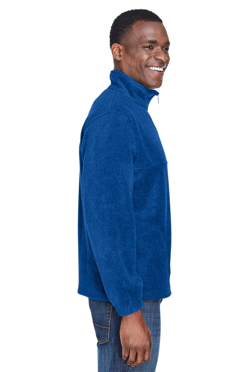 Harriton Mens Pill Resistant Fleece 1/4 Zip Sweatshirt w/ Pockets - True Royal Blue