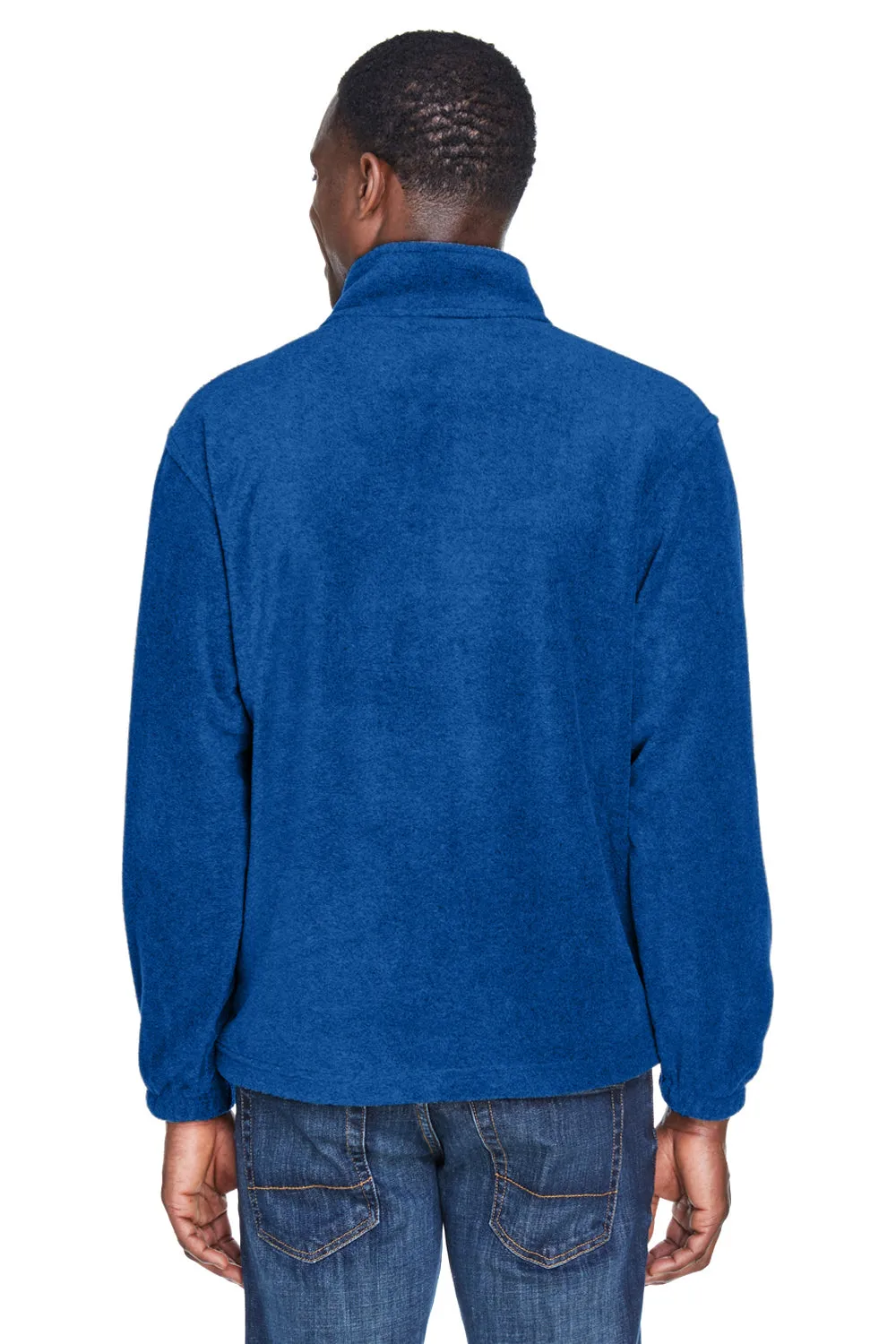 Harriton Mens Pill Resistant Fleece 1/4 Zip Sweatshirt w/ Pockets - True Royal Blue