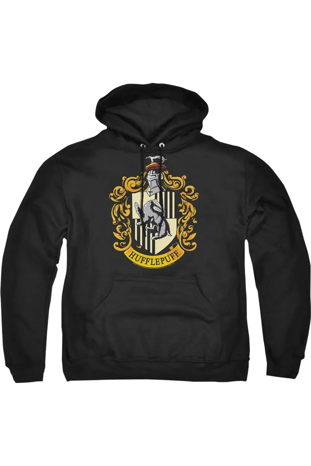 Harry Potter Hufflepuff Crest Adult Pull Over Hoodie / Hooded Sweatshirt