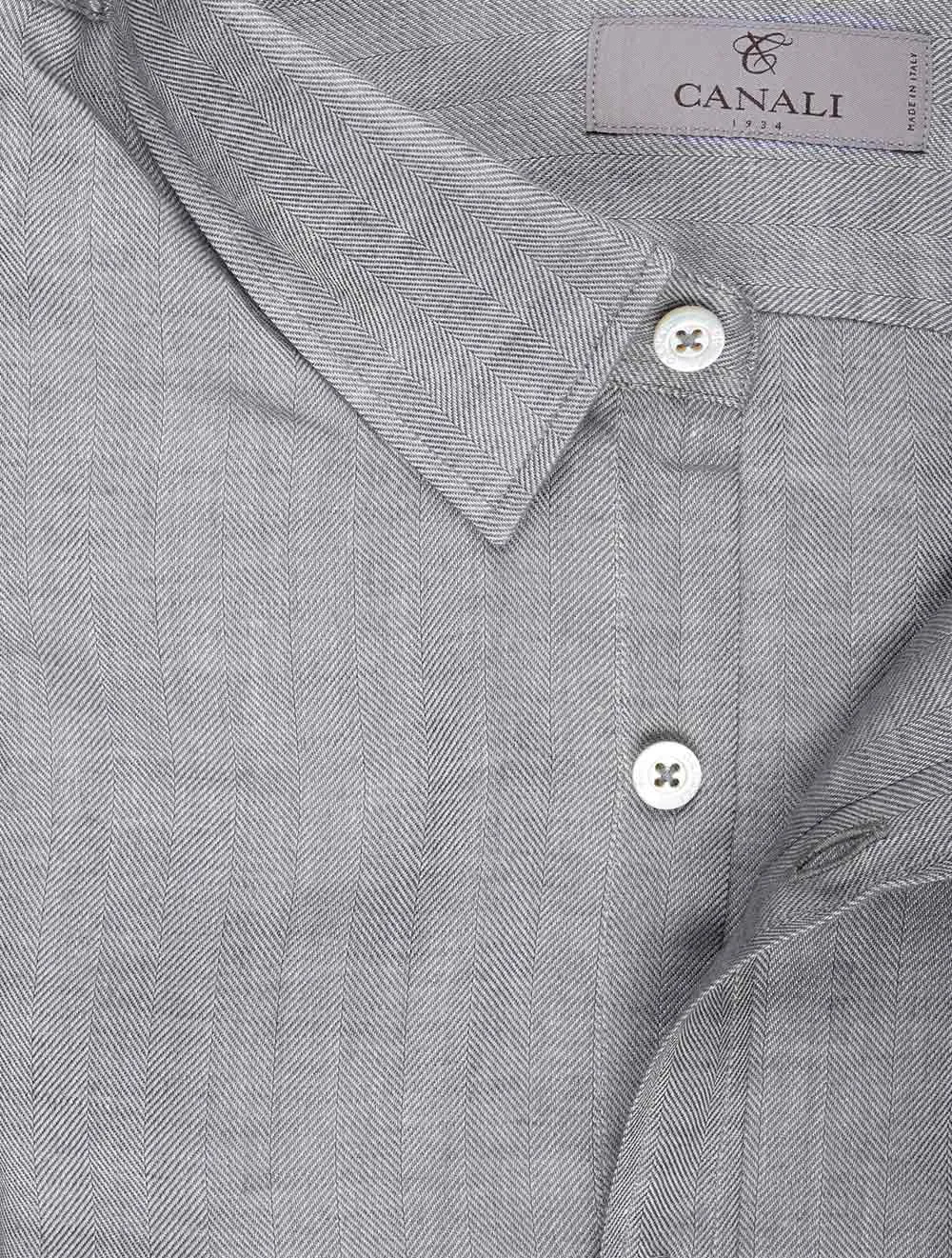 Herringbone Casual Shirt Shadow Blue