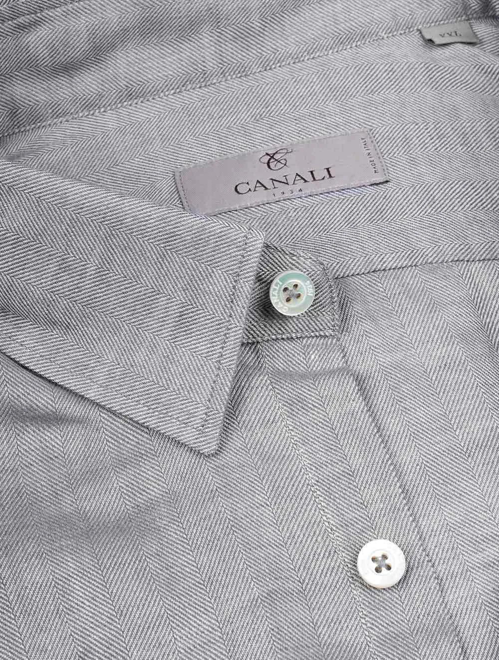 Herringbone Casual Shirt Shadow Blue