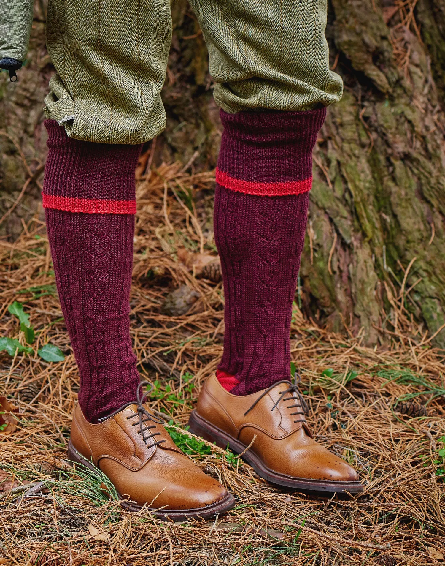 HJ Hall Cushion Foot Long Sock | Cable Stripe HJ Accessories