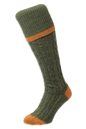 HJ Hall Cushion Foot Long Sock | Cable Stripe HJ Accessories