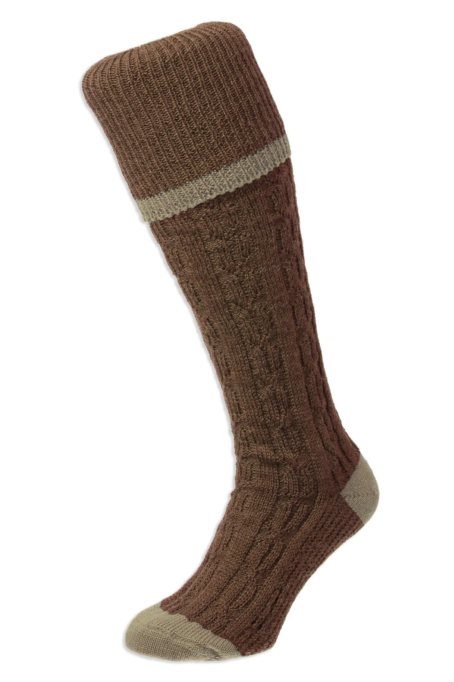 HJ Hall Cushion Foot Long Sock | Cable Stripe HJ Accessories