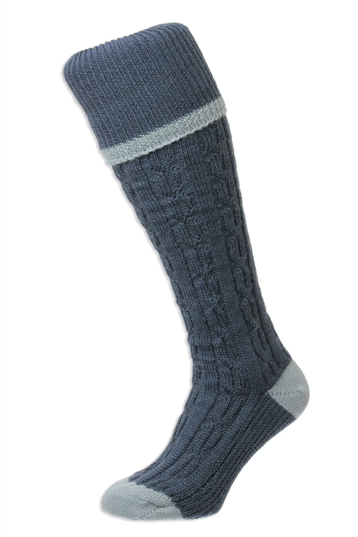 HJ Hall Cushion Foot Long Sock | Cable Stripe HJ Accessories