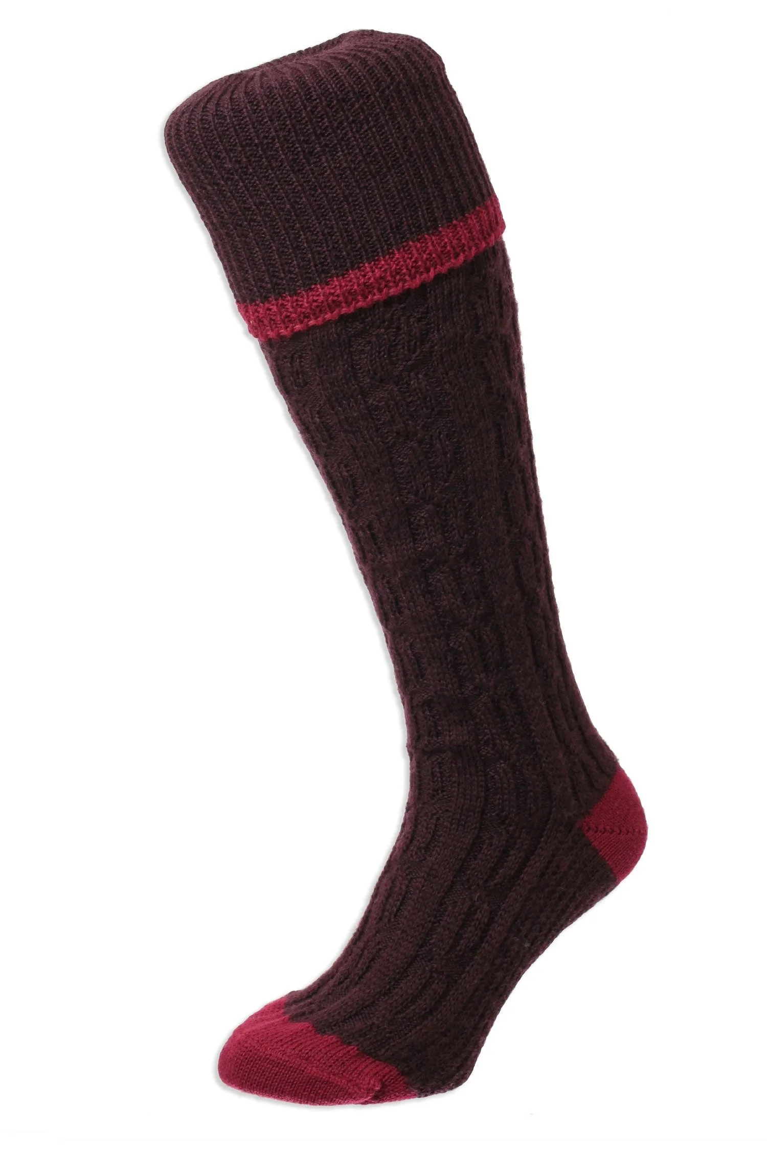 HJ Hall Cushion Foot Long Sock | Cable Stripe HJ Accessories