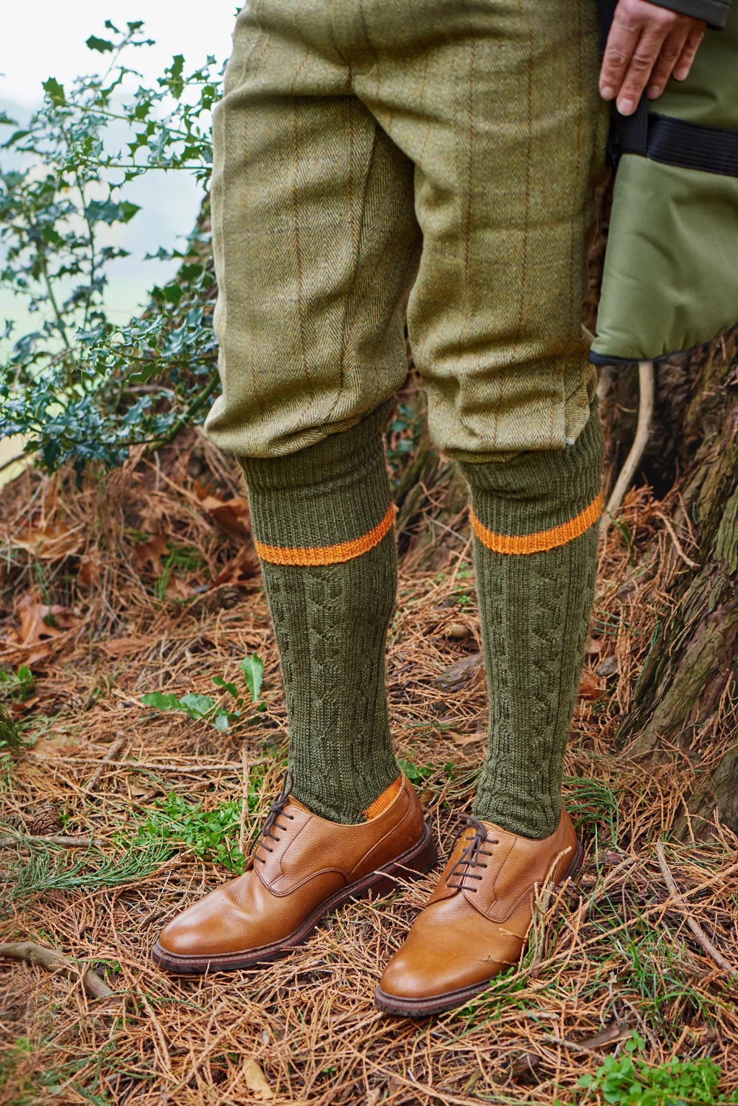 HJ Hall Cushion Foot Long Sock | Cable Stripe HJ Accessories