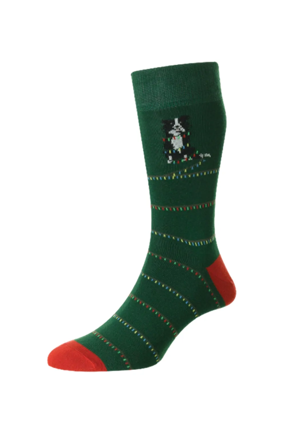 HJ Hall Dog With Christmas Lights Cotton Rich Socks HJ Accessories