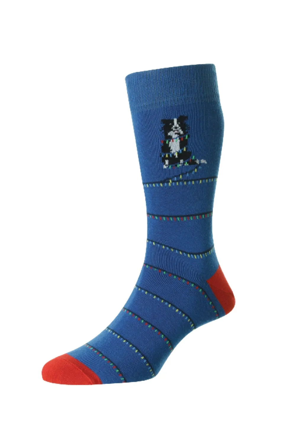 HJ Hall Dog With Christmas Lights Cotton Rich Socks HJ Accessories